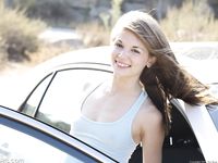 Sensi in cute shorts gets naked