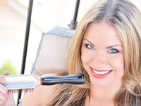 Carolyn shoves hair brush in her pussy