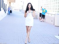 Madeline flashes tits and ass at the mall