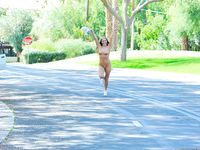 Kiera goes for a jog naked
