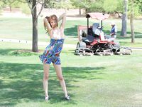 Holly flashes on the golf coarse