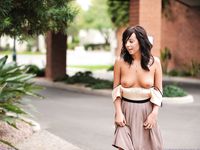 Mandee gets naked in a public place