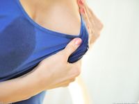 Sophie milks her sweet nipples