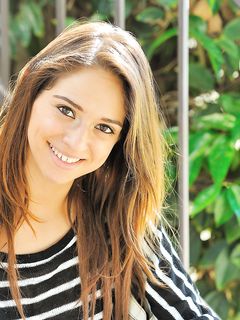 Sara is sexy in stripes