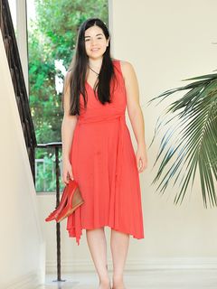 Nadine sexy in a summer dress