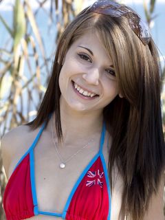 Sensi takes off her bikini swimwear