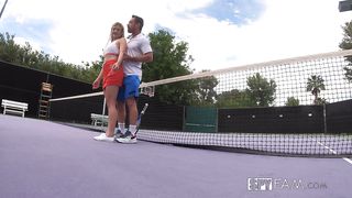 Stepbro Gives Tennis Lesson To Horny Stepsis